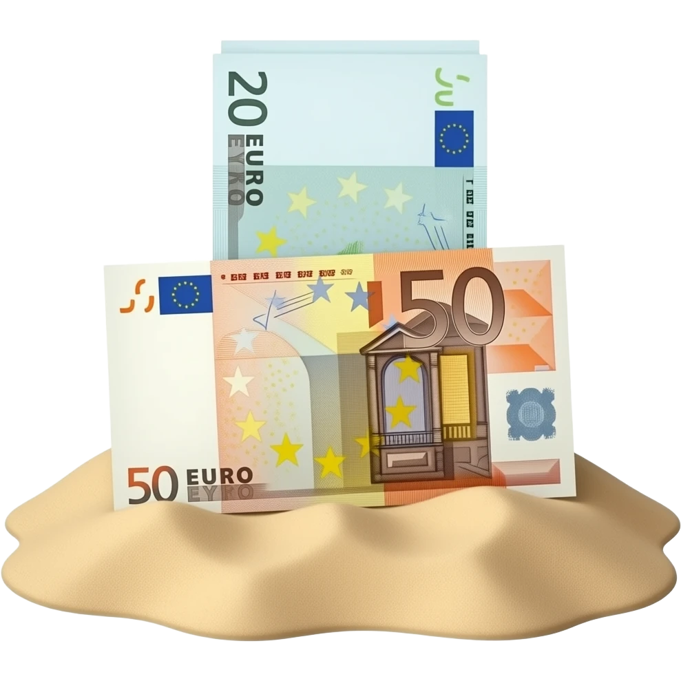 17,5 million euro placed in the sand emoji
