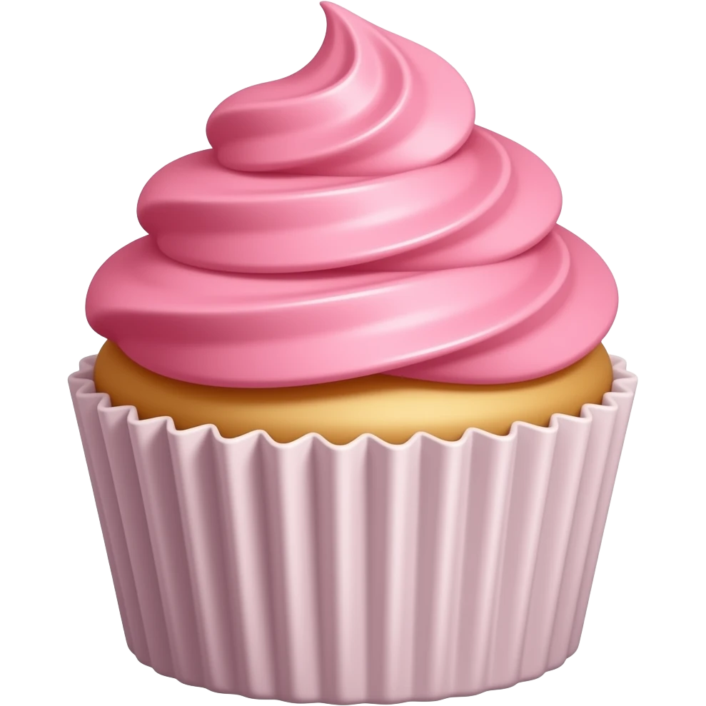 Cupcake with pink icing emoji