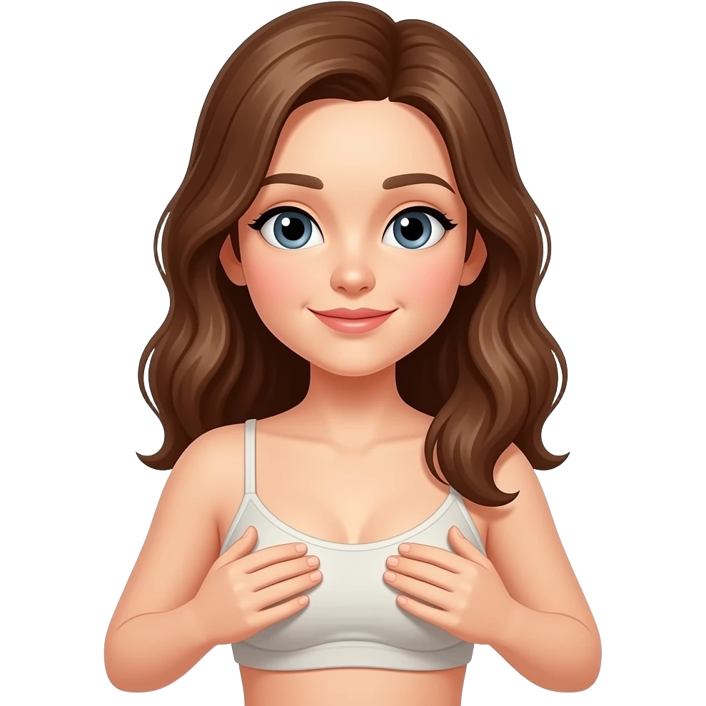 Girl with no bra breatfeeling emoji