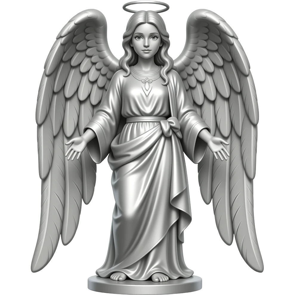LDS Silver angel Moroni statue woman emoji