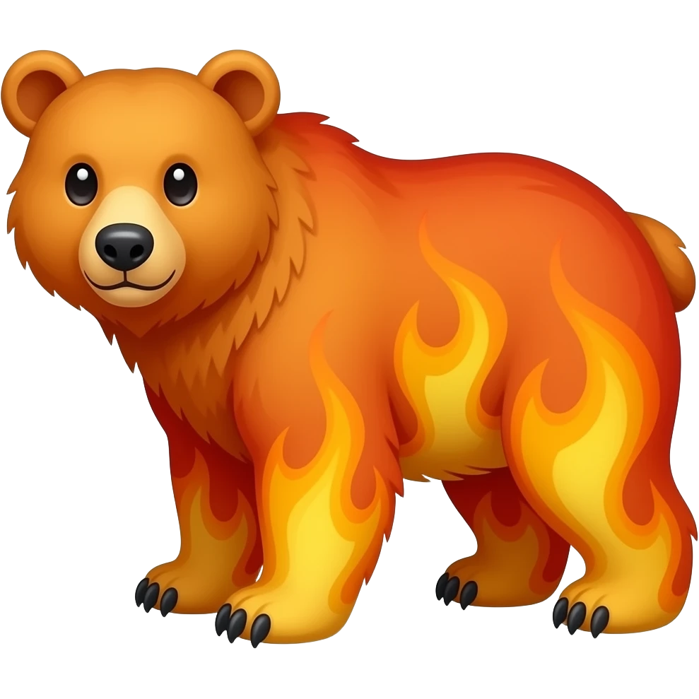flaming bear emoji