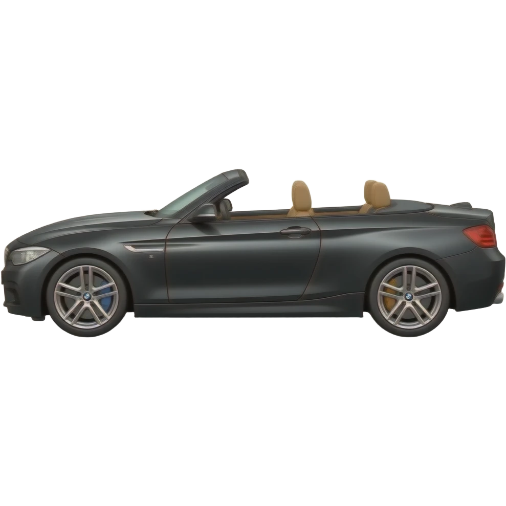 By Black convertible BMWside view top down emoji
