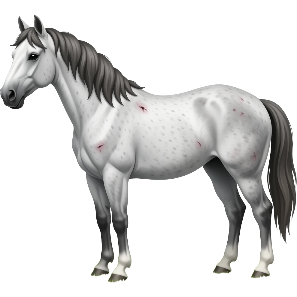 grey flea bitten spotted horse emoji