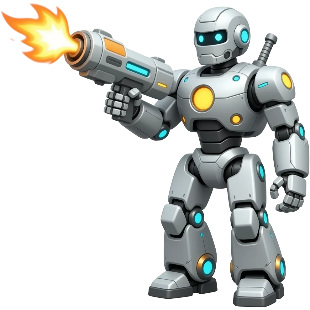 Fire launcher robot emoji