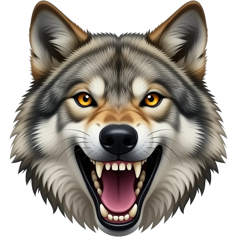 fierce wolf face emoji