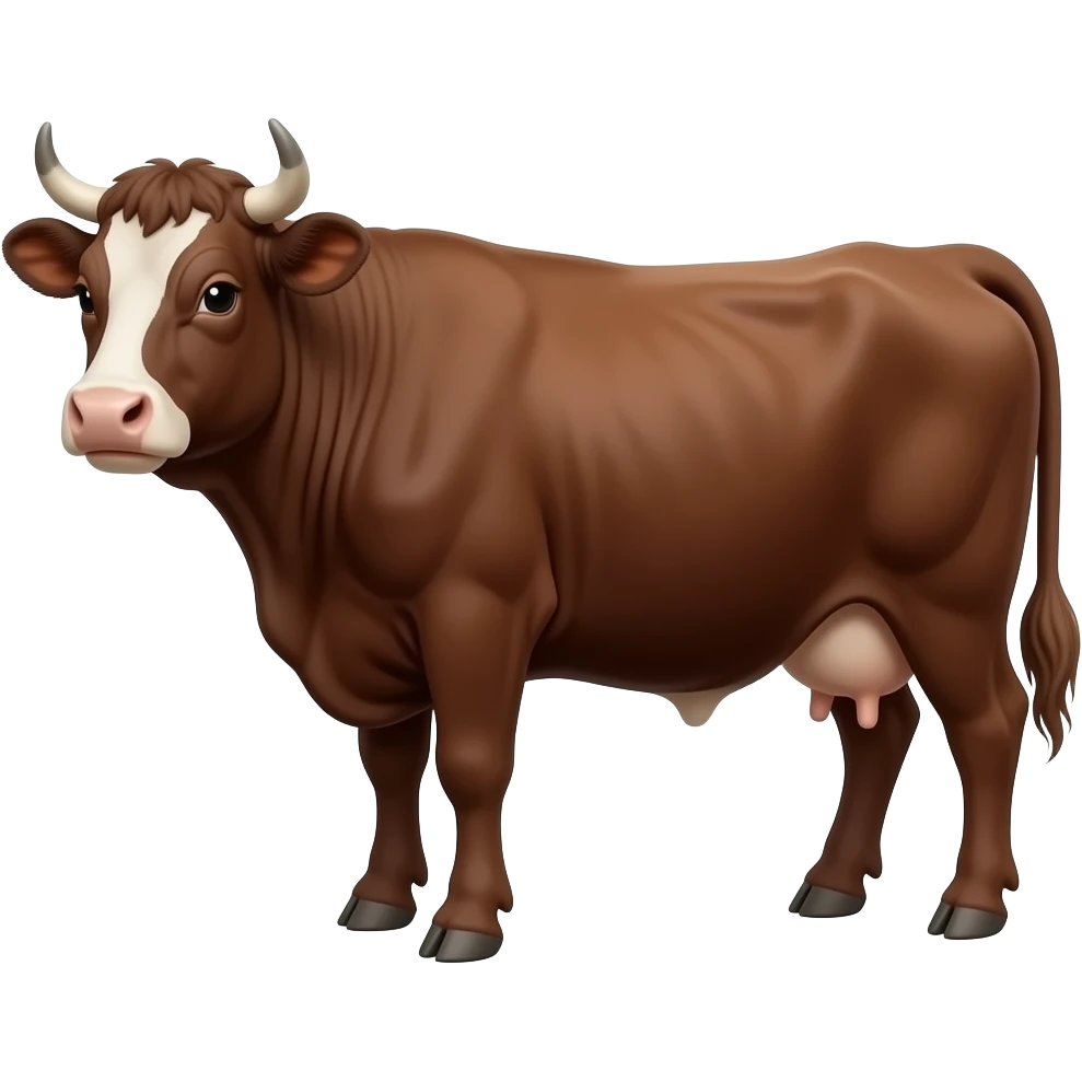 a premium wagyu cow , brown cow emoji