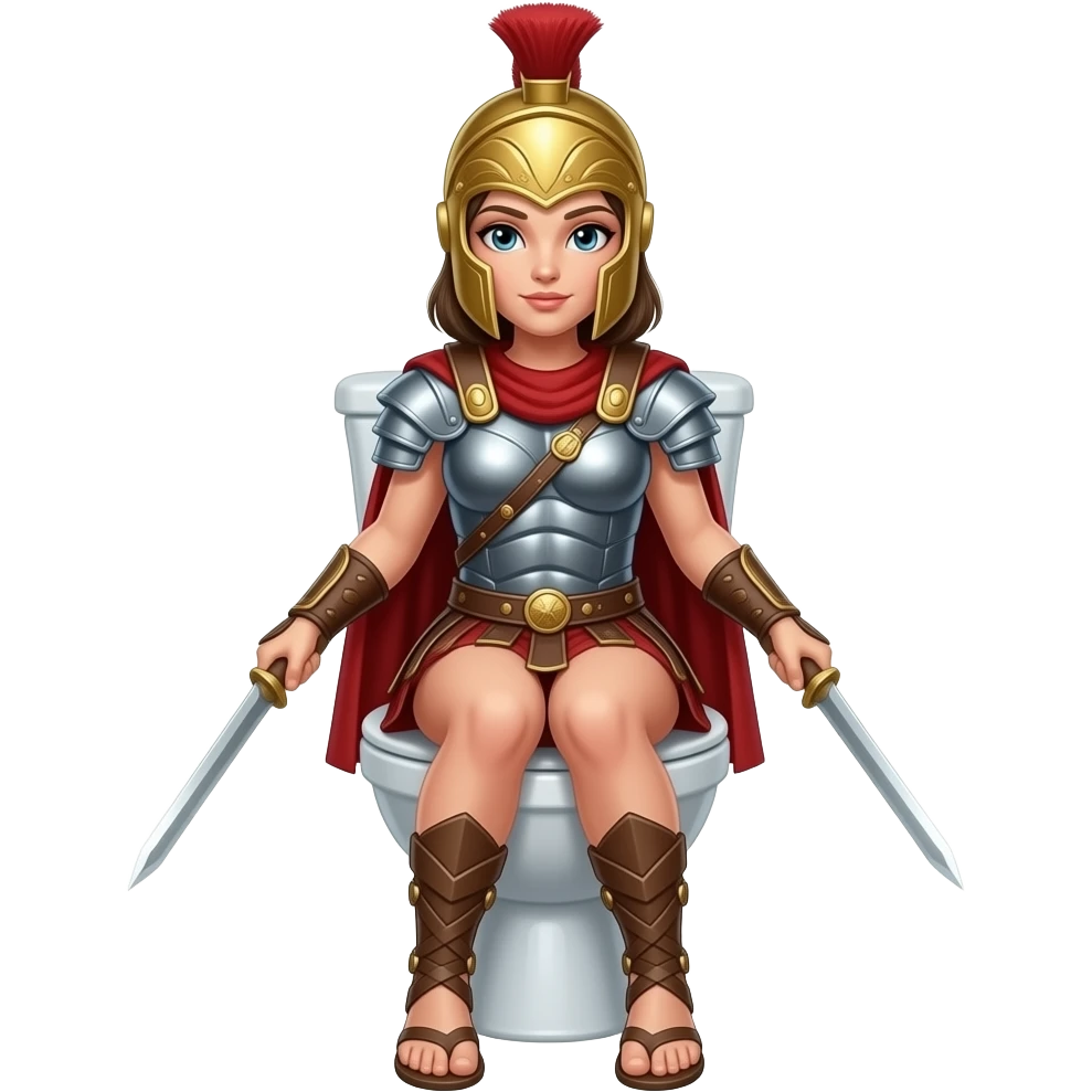 Gladiator girl nude on toilet emoji