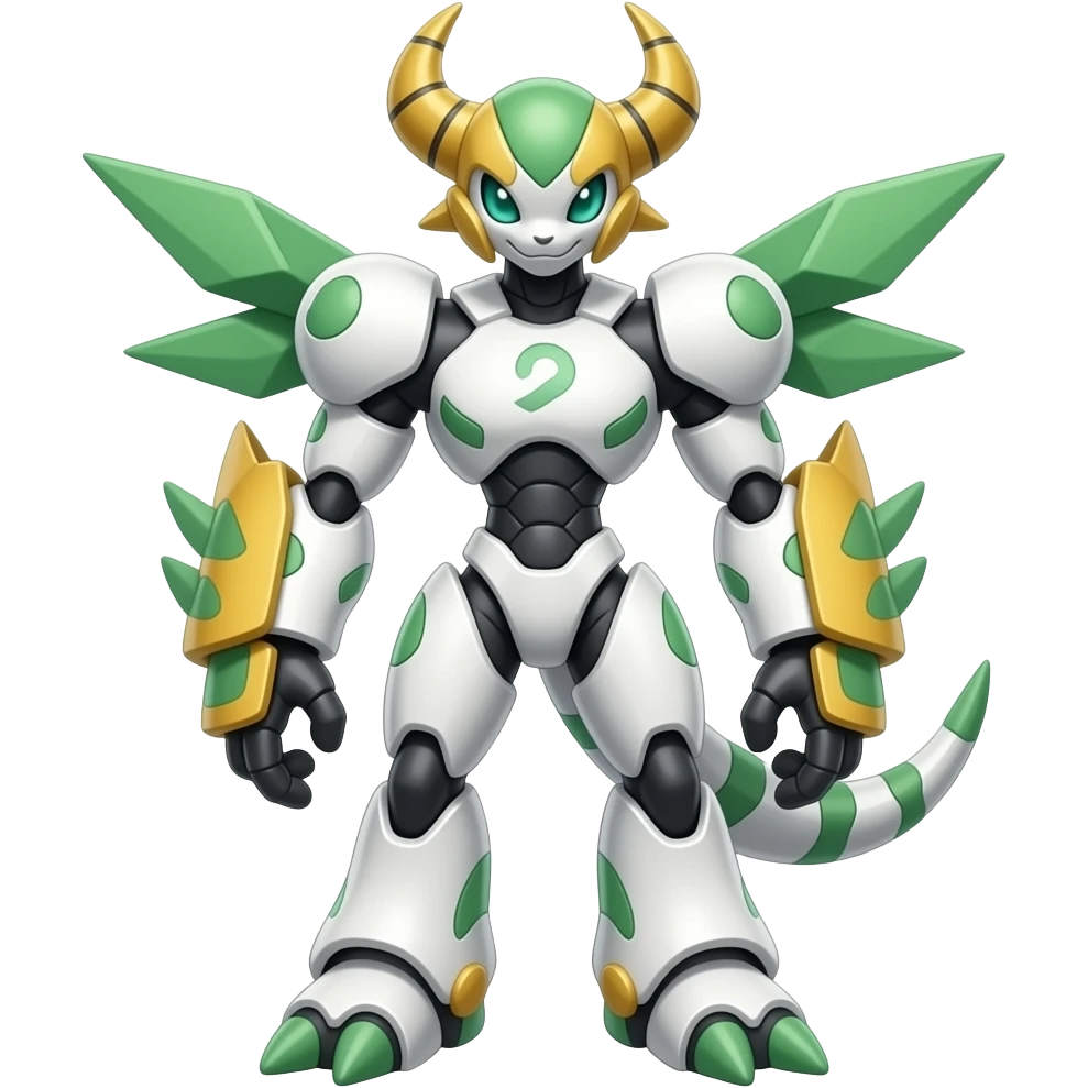 Genesect-Axew-Exveemon-Fakémon-hybrid, full body emoji