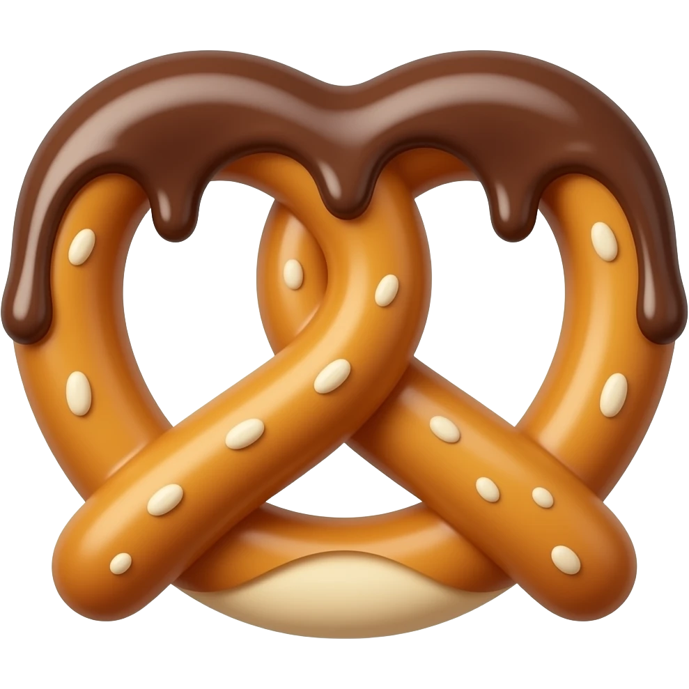 full chocolate coating pretzel emoji