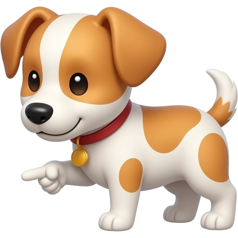 cute dog pointing down emoji