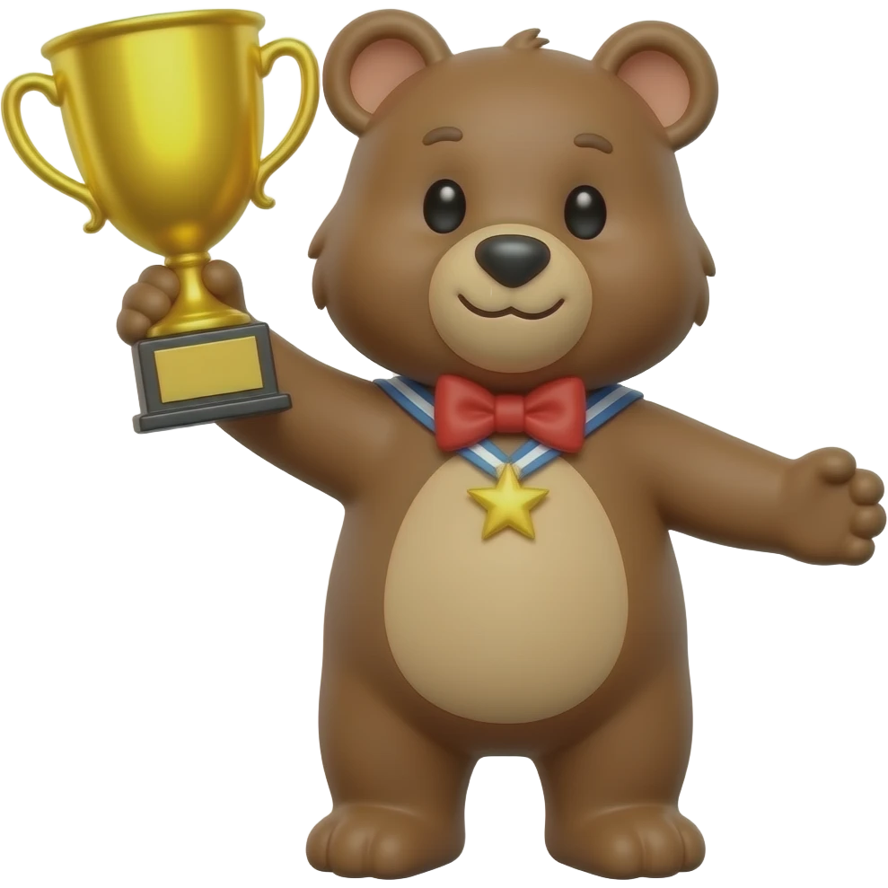 Bear winning a prize emoji
