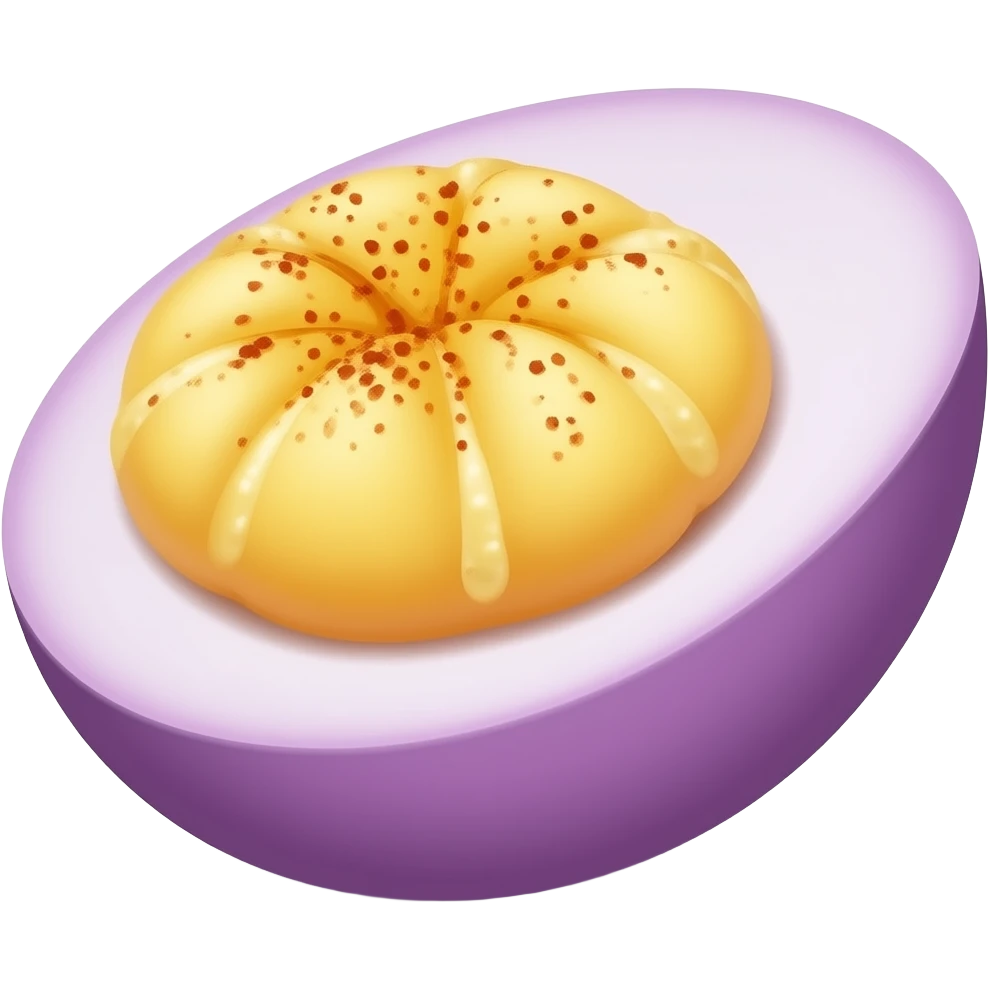 Purple deviled eggs with that egg PASTE and paprika in the middle I want the egg so purple, but I want the yolk in the middle yellow emoji