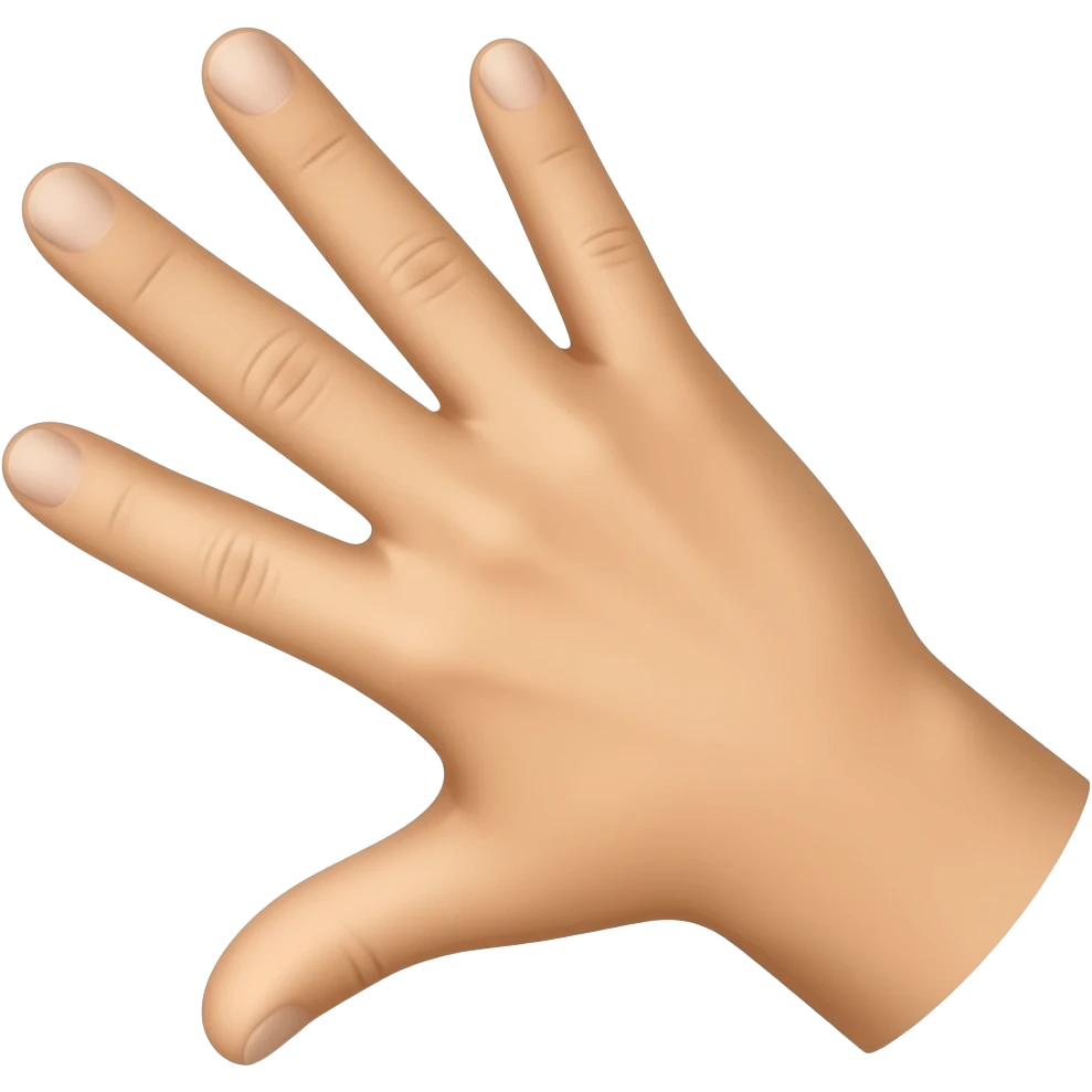 Four fingers up only. Thumb down emoji
