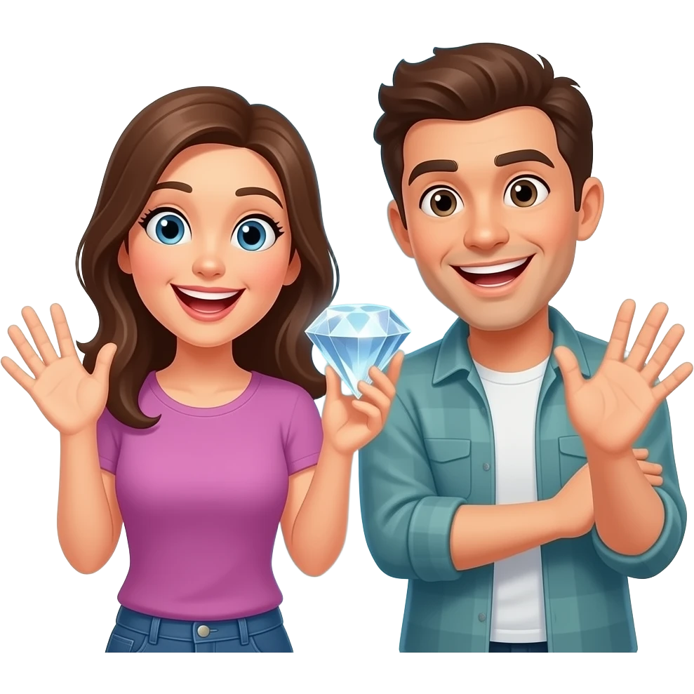 Ricky and I ate a waterfall creek under the waterfall he finds a diamond gem stone. I am so excited and so is he emoji