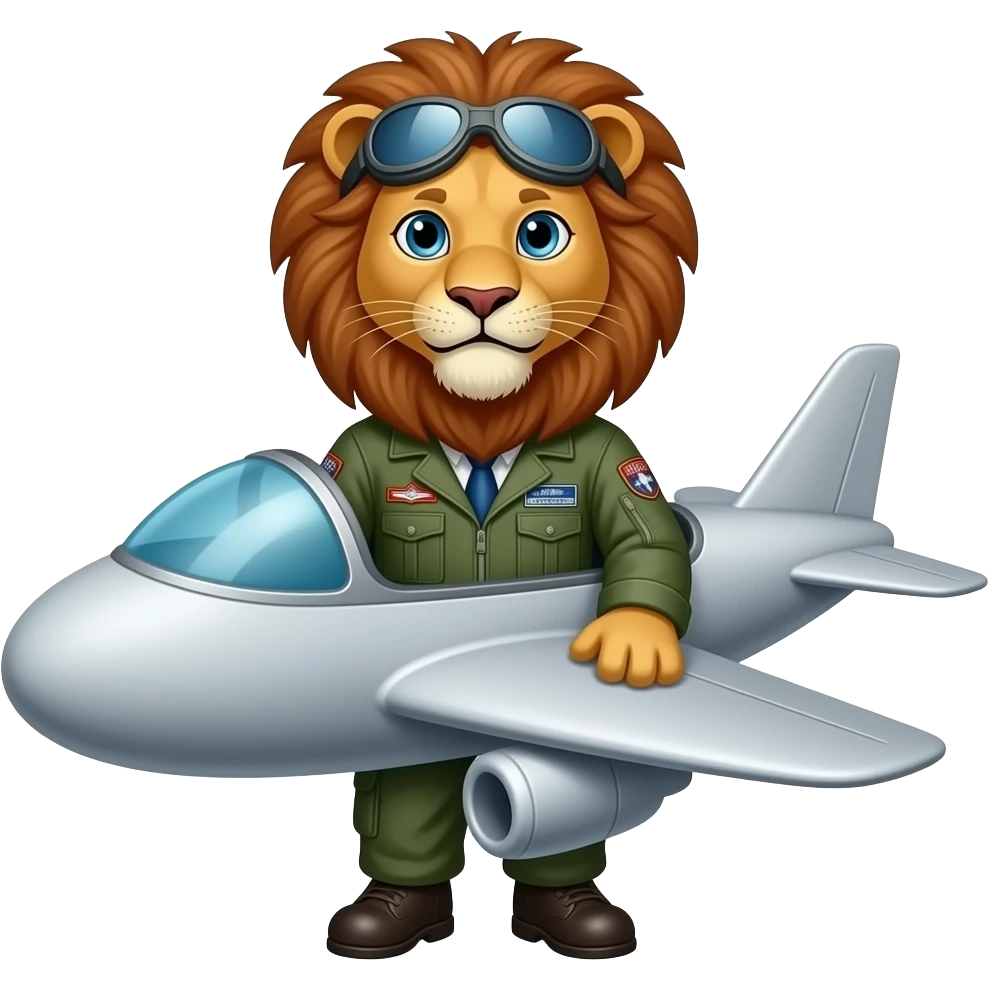 Lion Pilots in Airplanes emoji