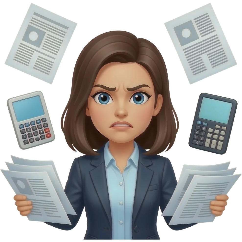 Женщину достали внешние дела, вокруг летает все emoji