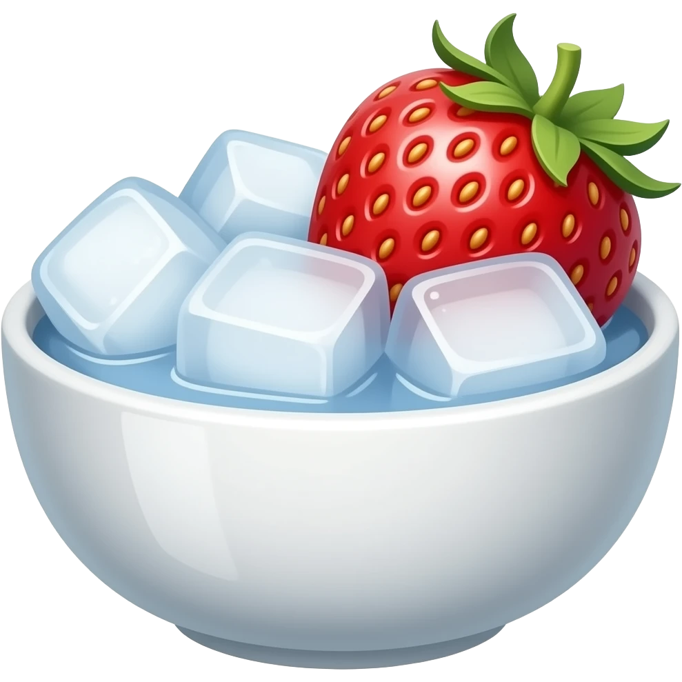 Bolw with ice and strawberry emoji