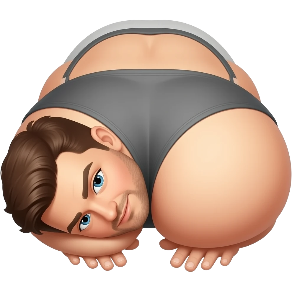 male face planted deep in big booty emoji