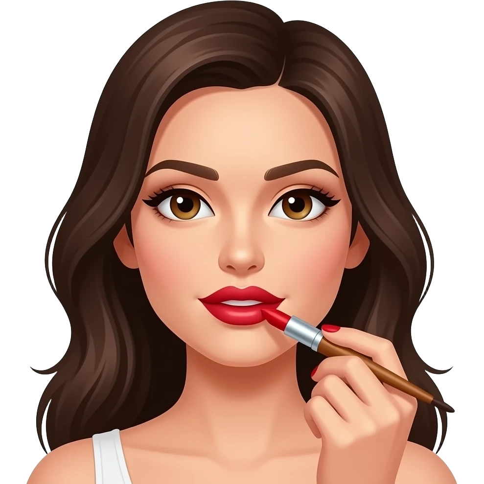 Sexi mujer pintándose los labios con pintalabios 💄 emoji