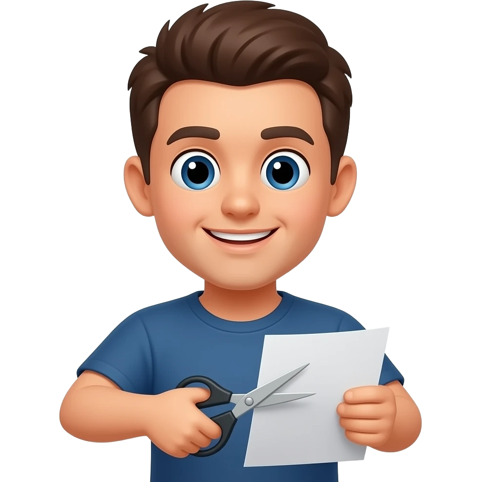 person cutting paper with scissors emoji