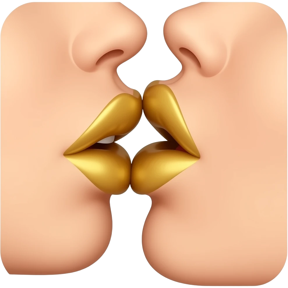 Золотые губы поцелуй emoji