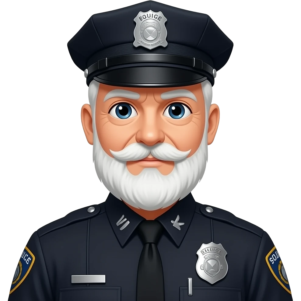 old Police With Mustaches wearing black uniform emoji