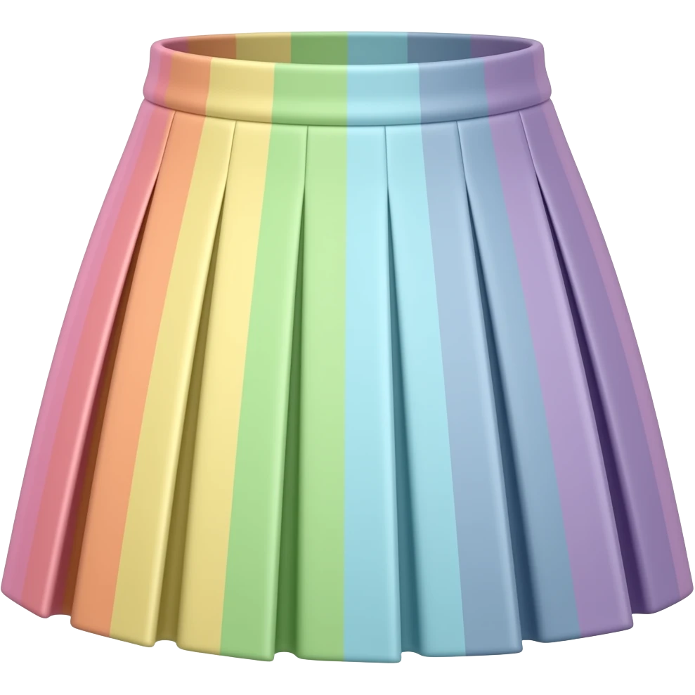 rainbow pastel pleated skirt emoji