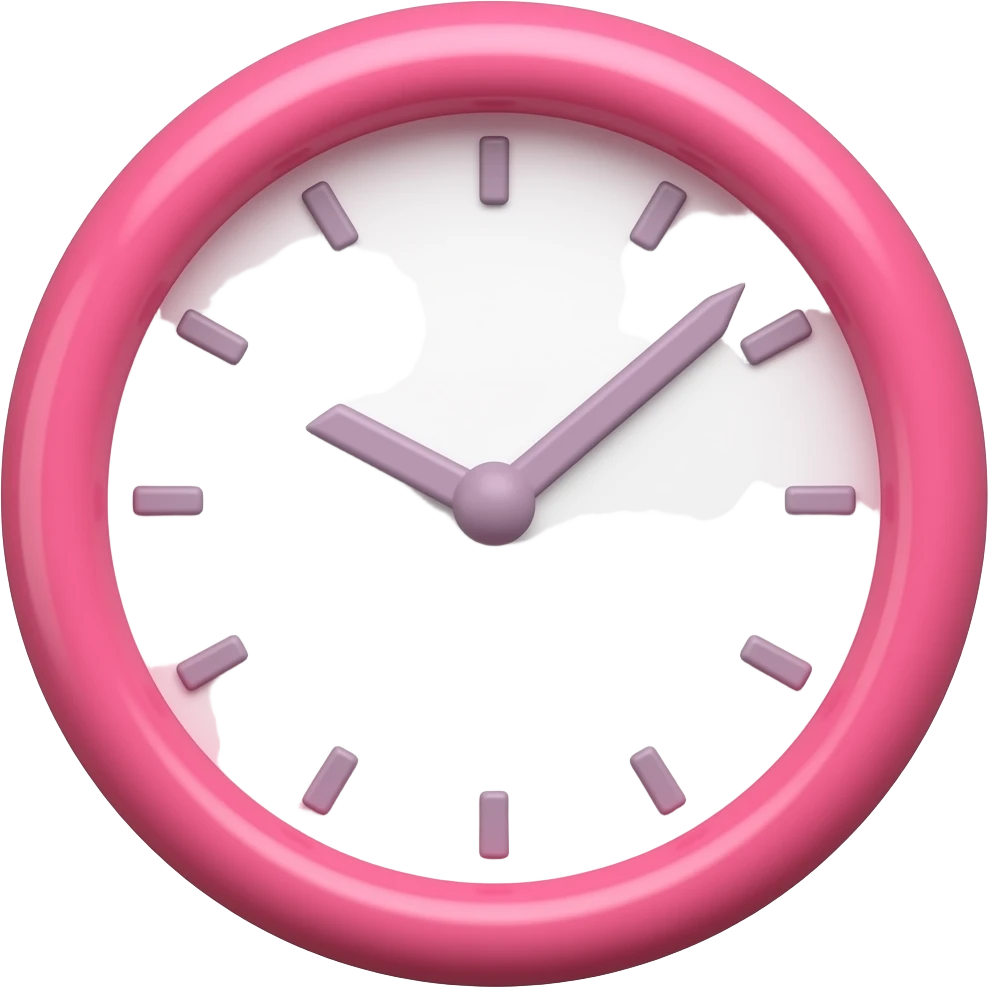 pink clock emoji