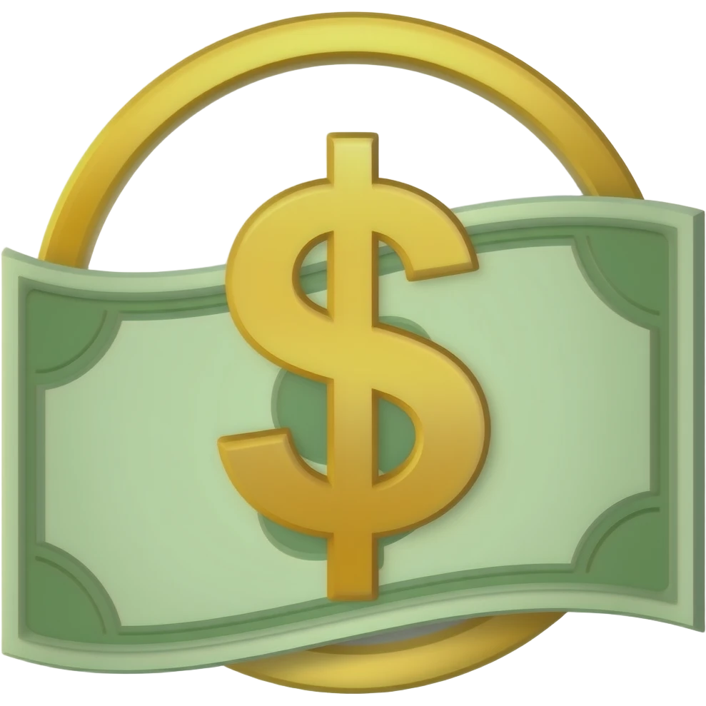 money with a cross on top to indicate it costs nothing emoji
