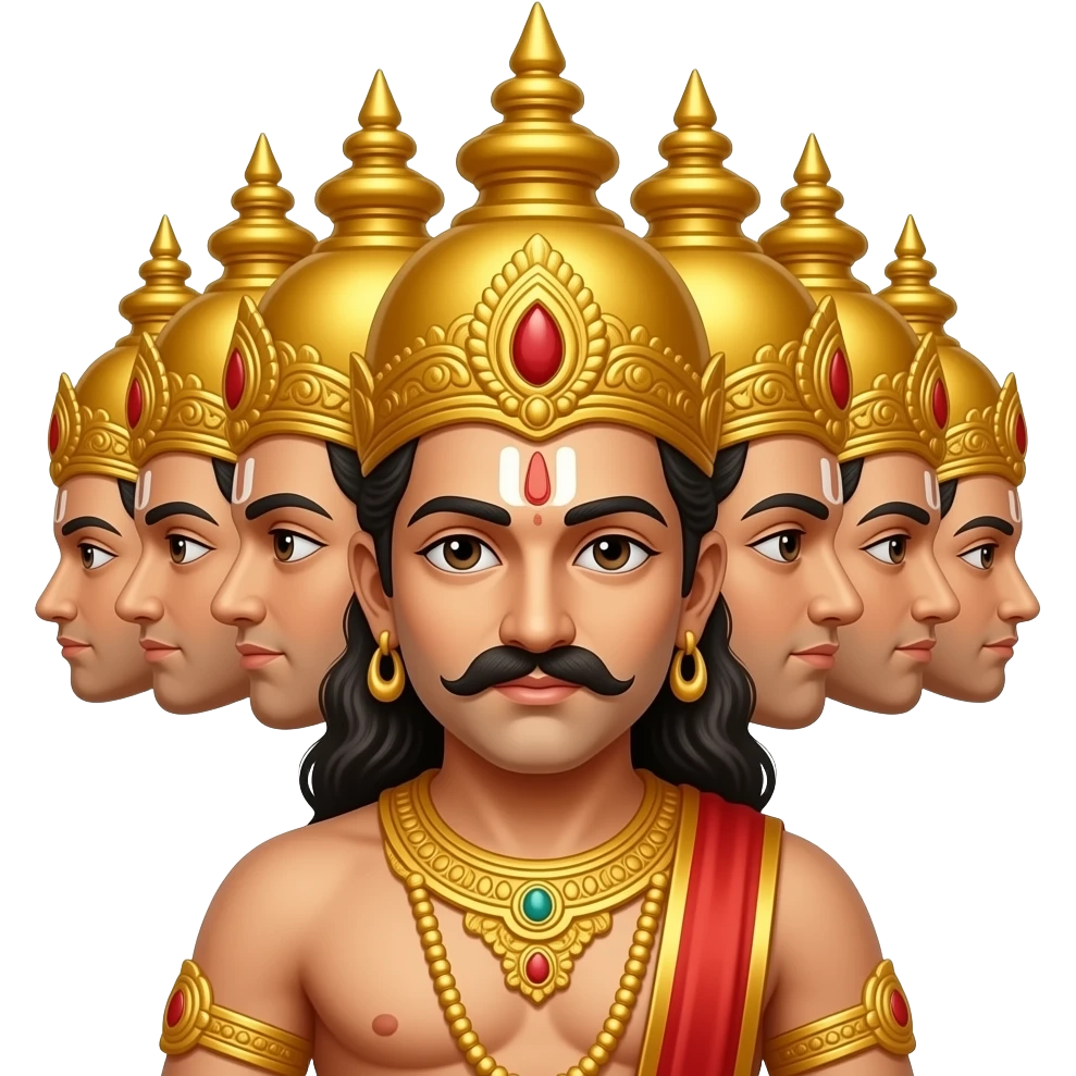 LANKAPATI ravana with 10 heads golden emoji