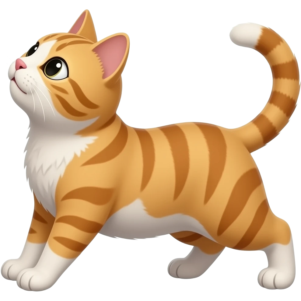 a cat doing a big stretch emoji