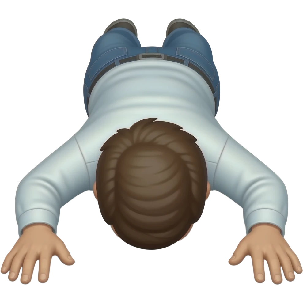 🧍‍♂️person laying face down with hands to the sides defeated emoji