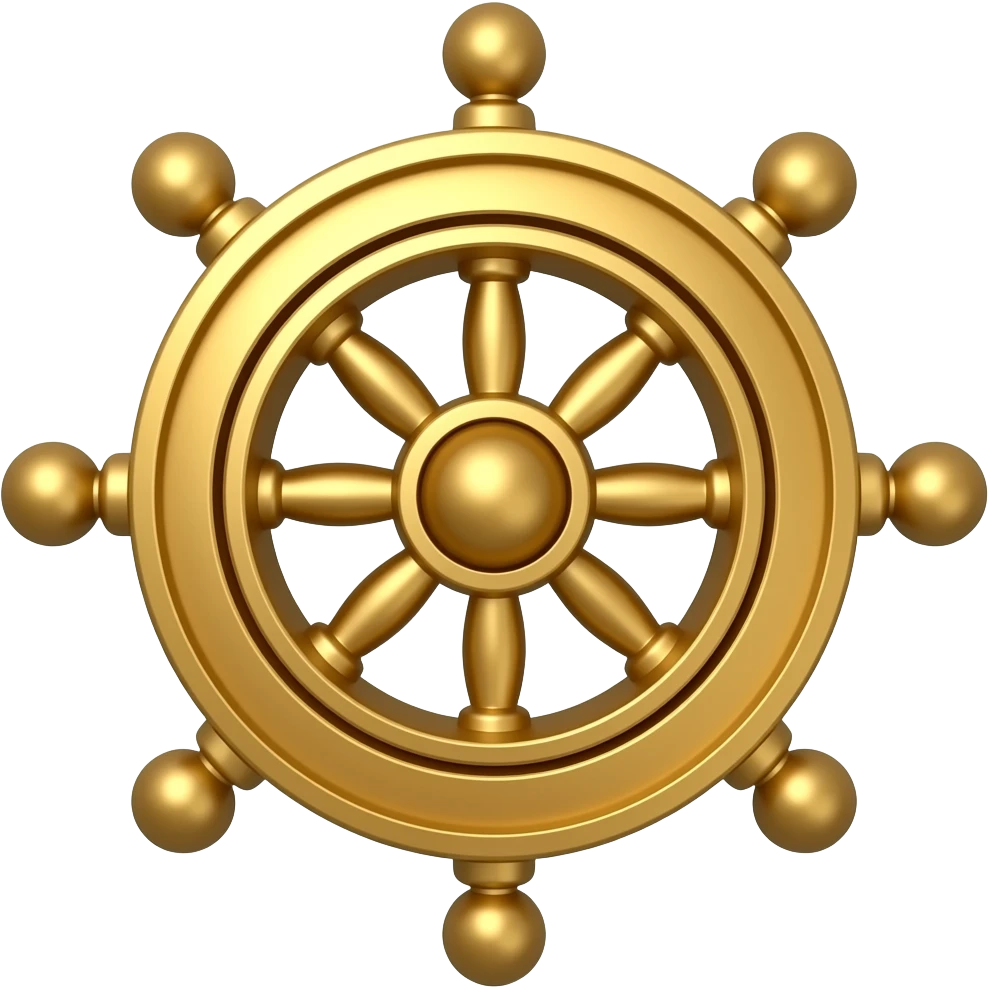 Mahoraga's Divine wheel with 8 spokes and sphere handles emoji