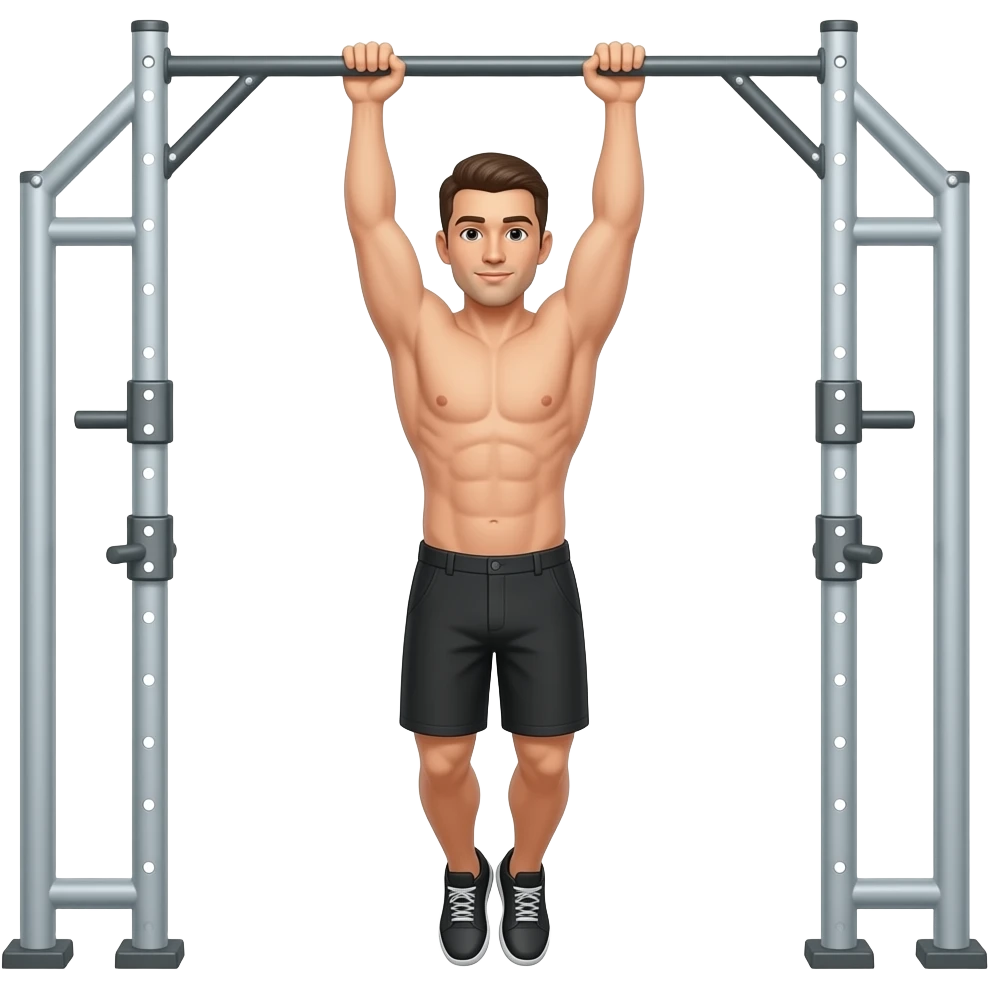 Emoji male doing a pull up emoji
