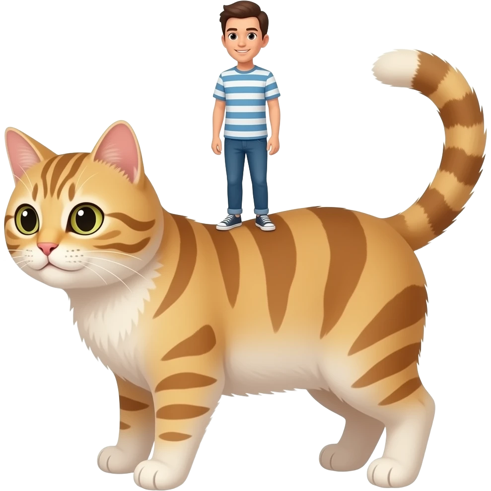 a half invisible cat with a human on top of it emoji