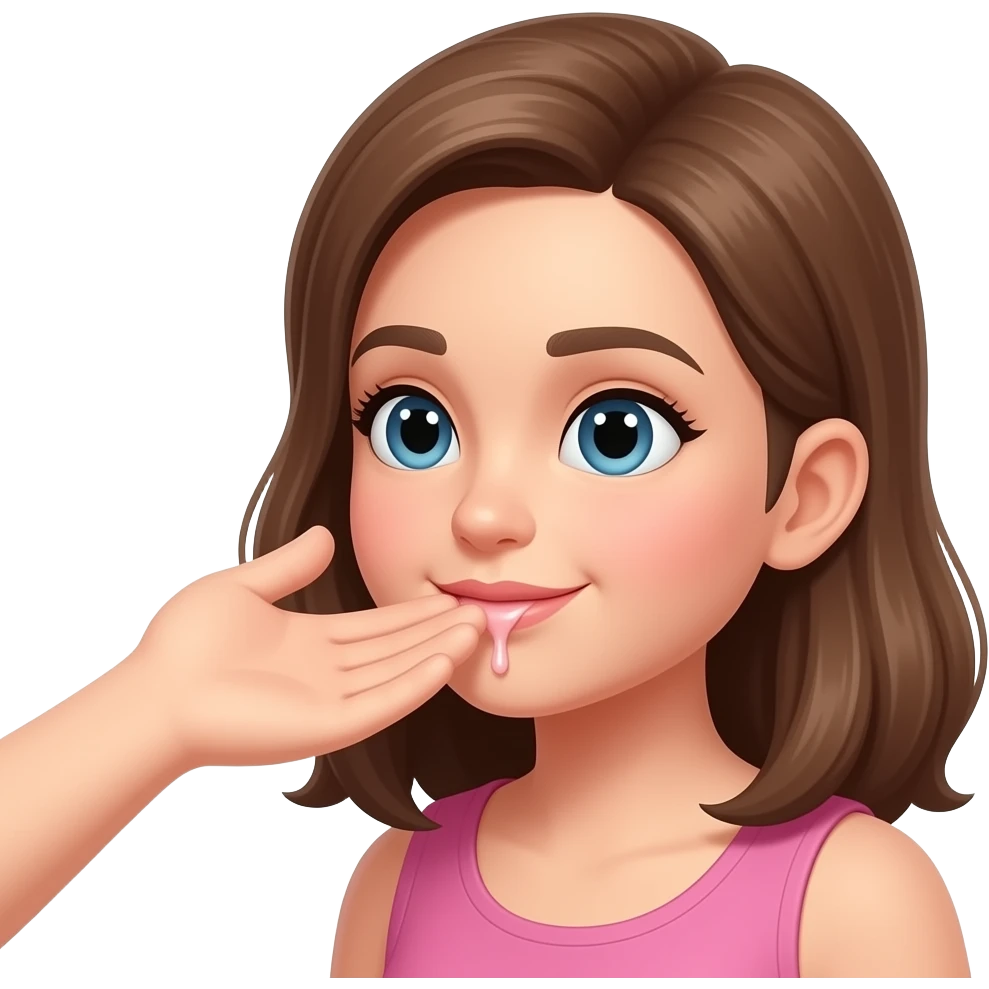 Girl receiving cum facial emoji