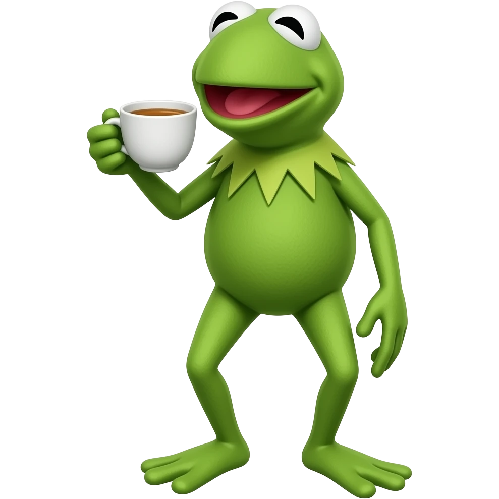Kermit drinking tea emoji
