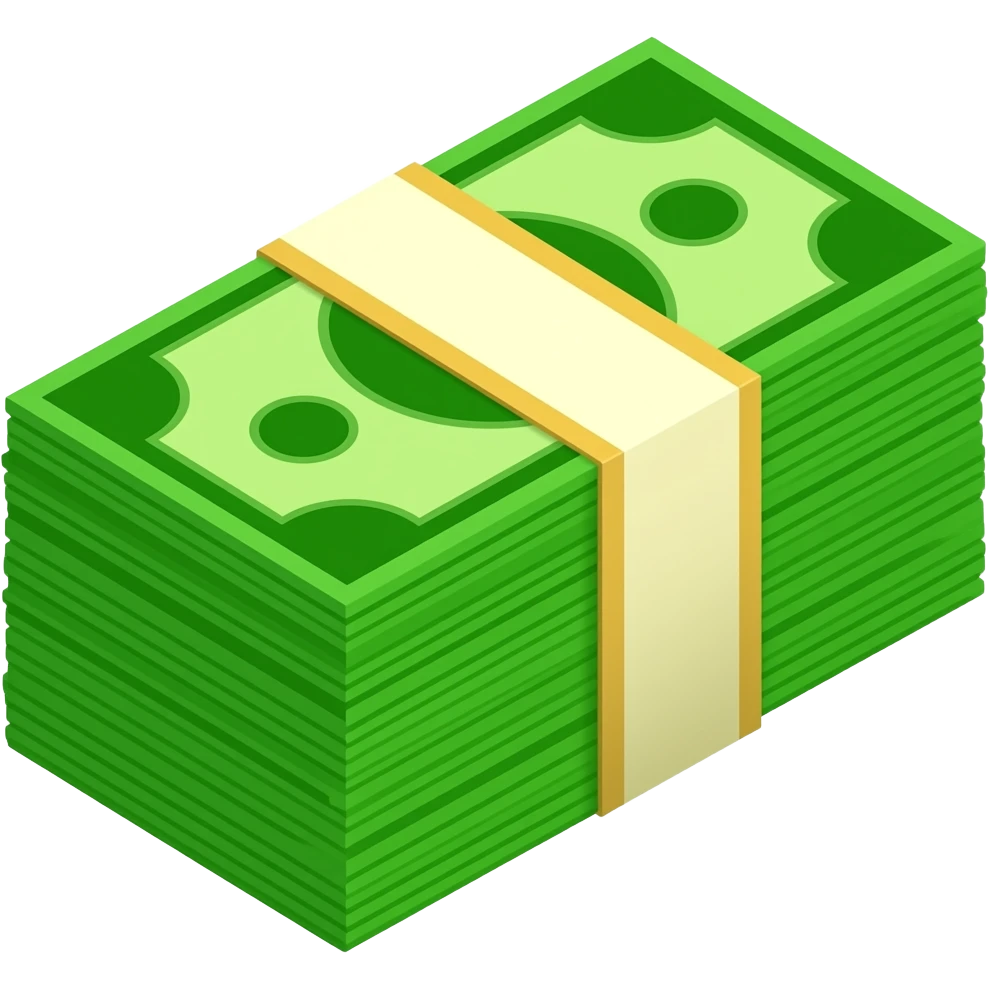 neon green cash stacks emoji