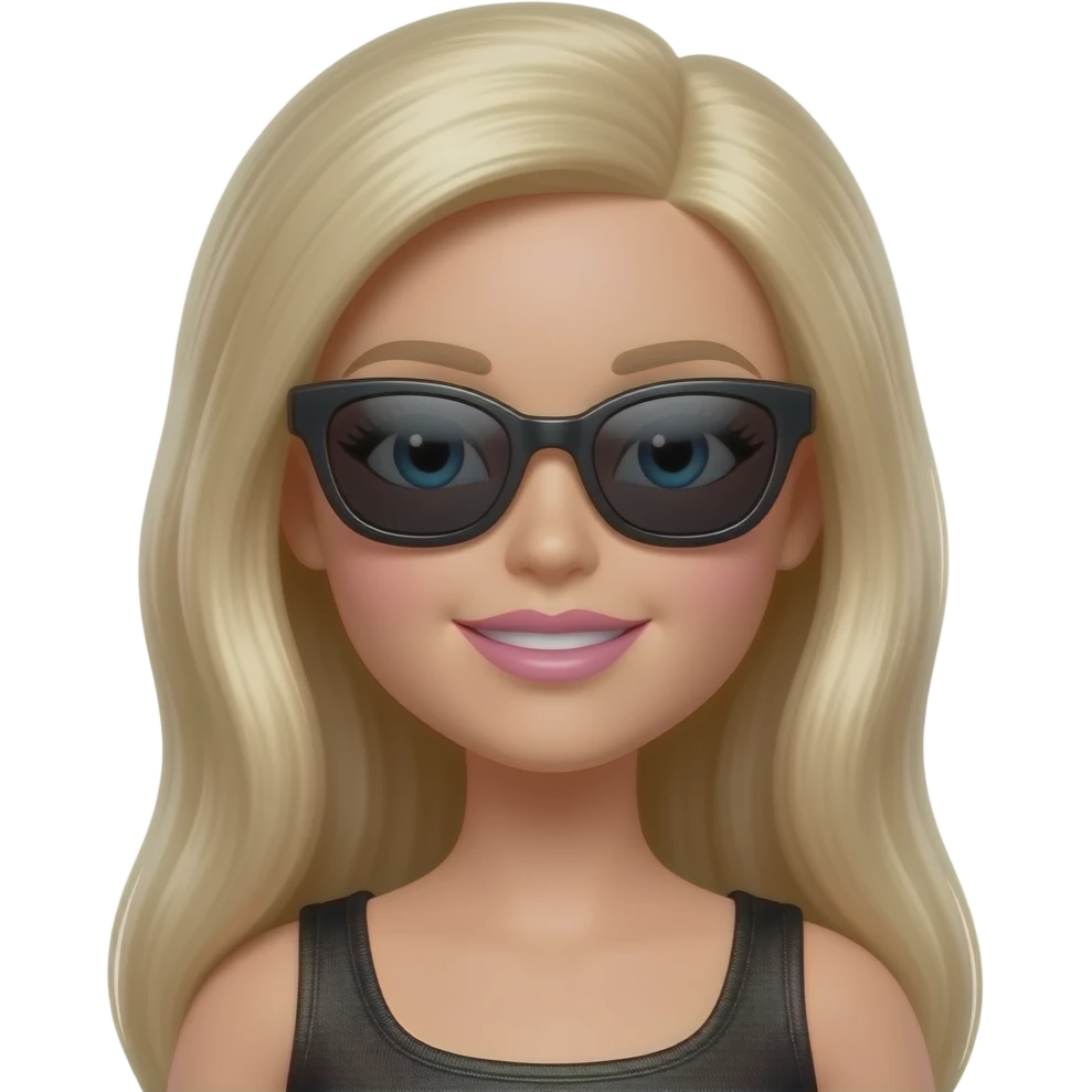 barbie large, angular black sunglasses emoji