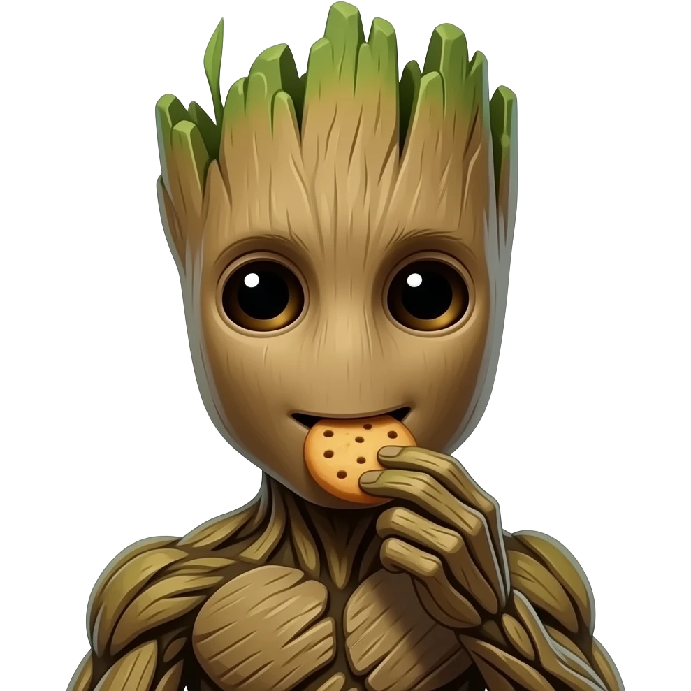 Groot eats cookie emoji