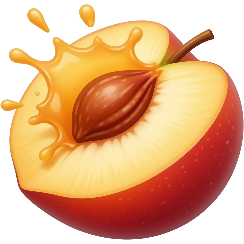 Squirting half peach emoji