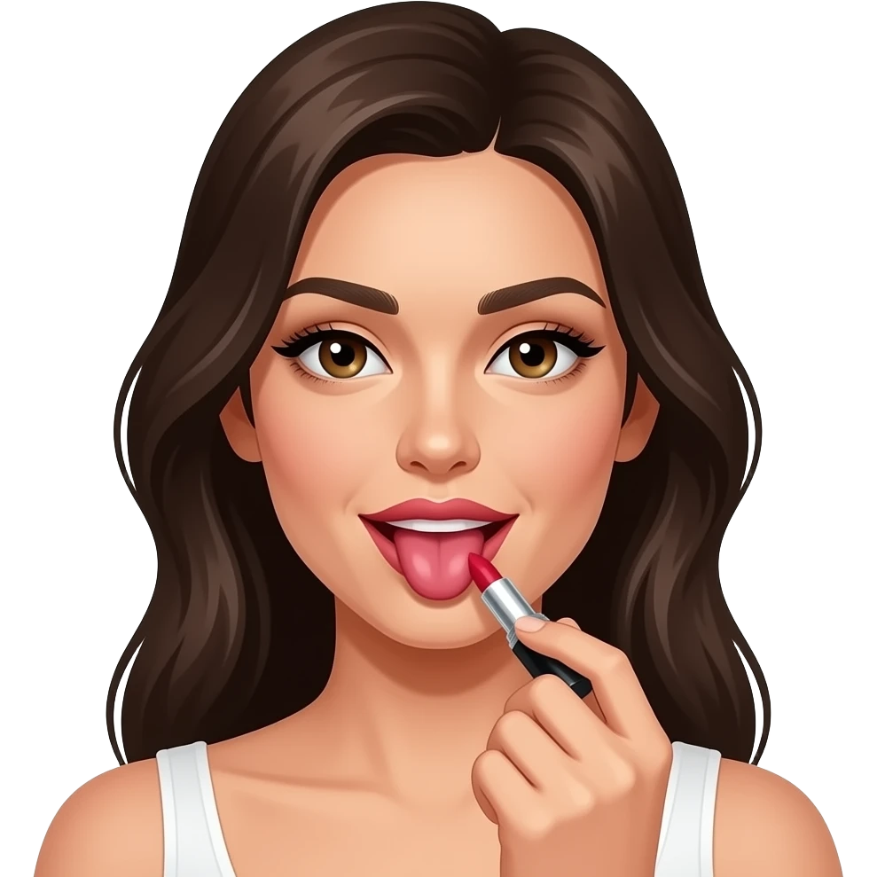 Sexi lengua mujer pintándose los labios con pintalabios 💄 emoji