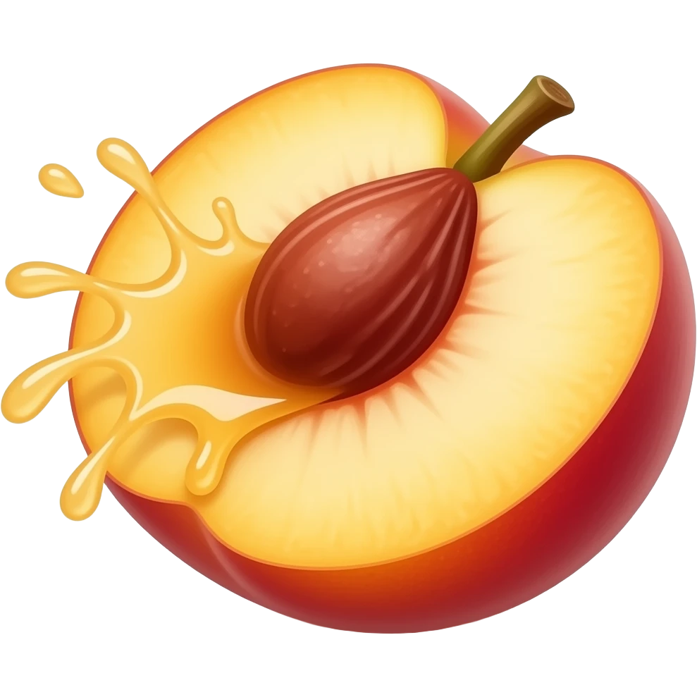 Squirting half peach gushing emoji