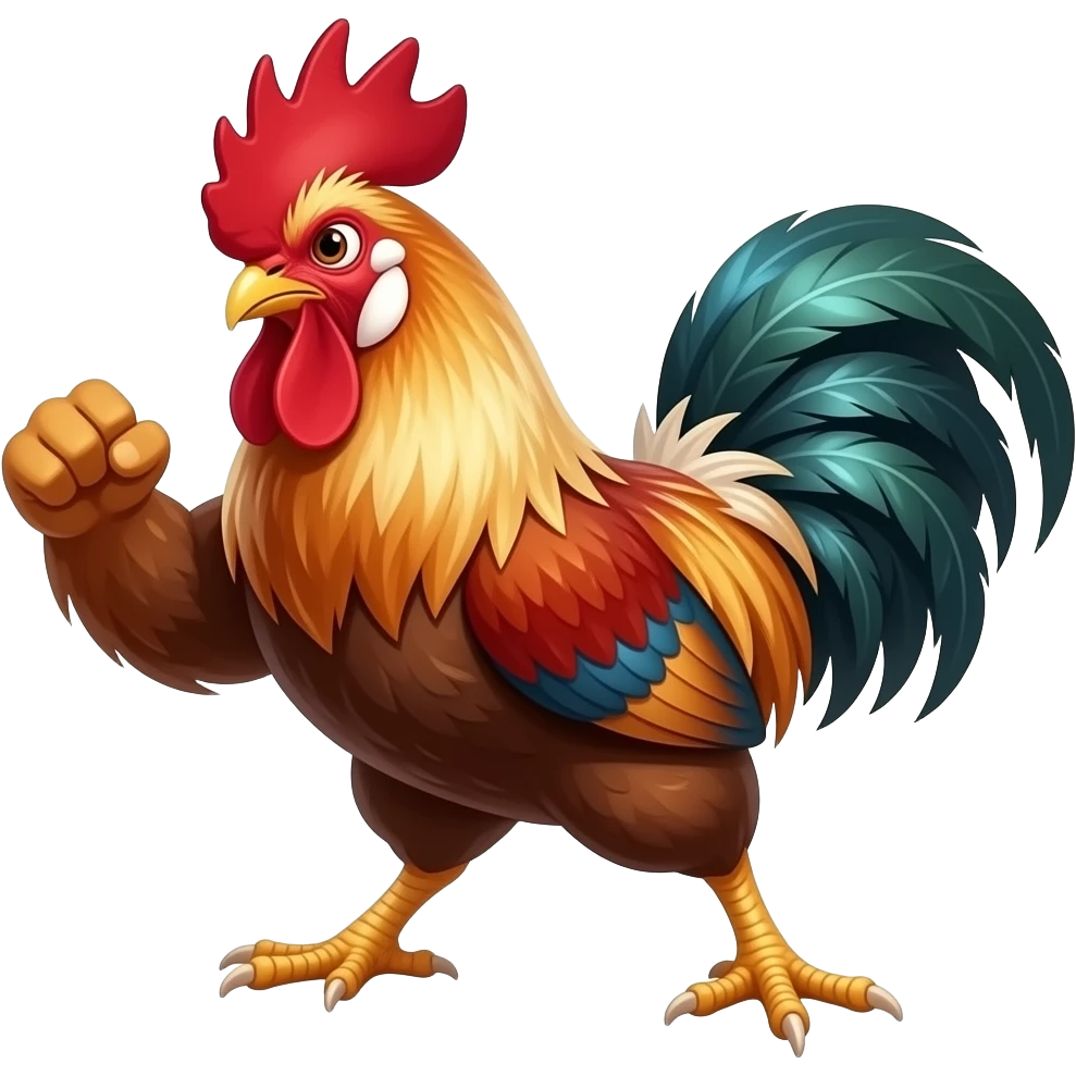 Big angry rooster fighting emoji