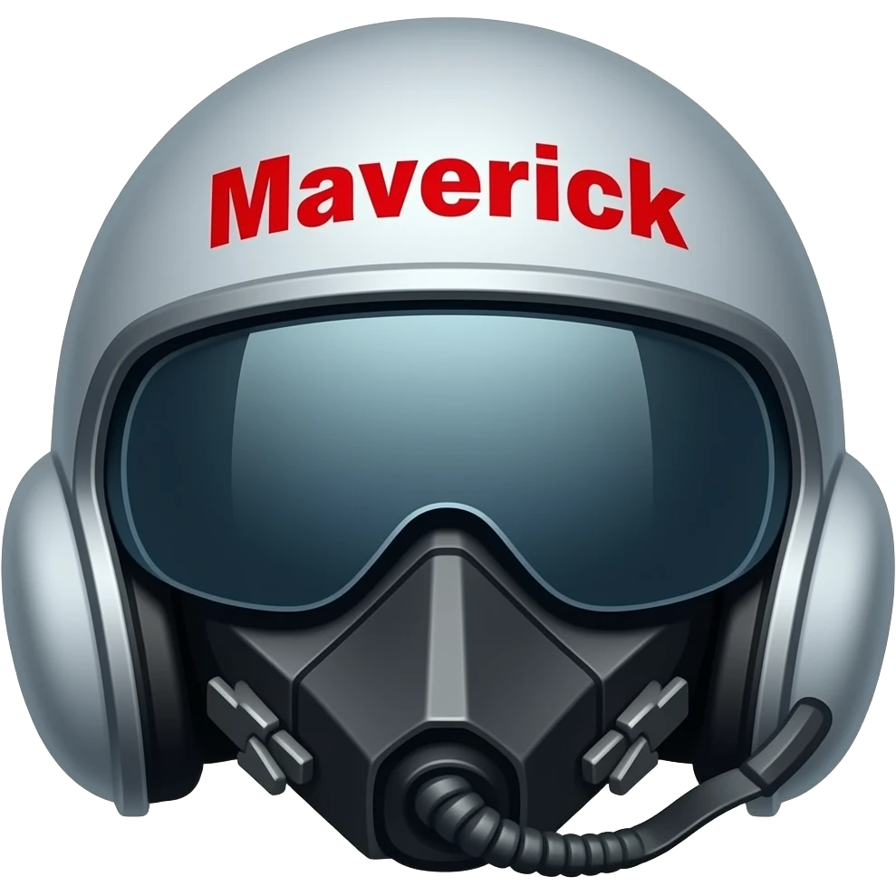 Fighter pilot helmet with maverick red font written on it change the colour to same as in the movie emoji