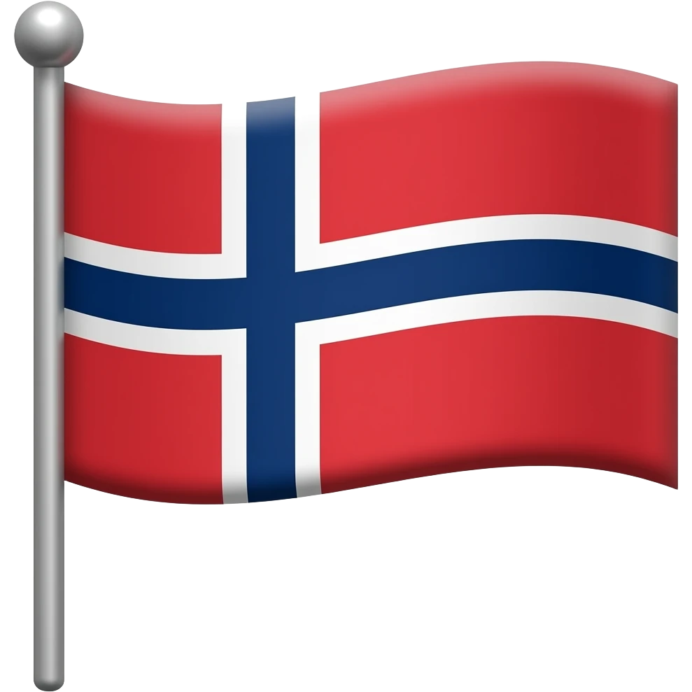 Norsk flagg på flaggstang emoji