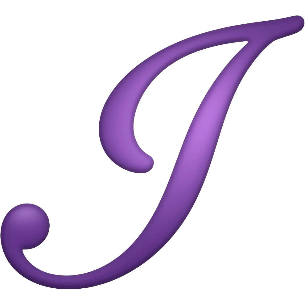 purple letter capital i in cursive style emoji