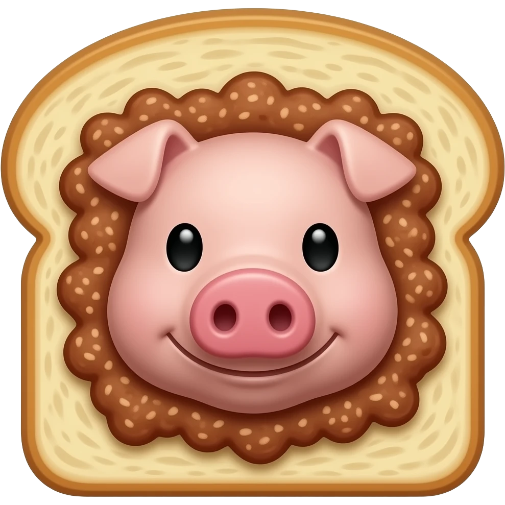 toastbrot mit hackfleisch und schweinekopf emoji