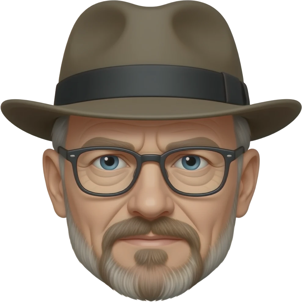 Walter white hat and glasses emoji