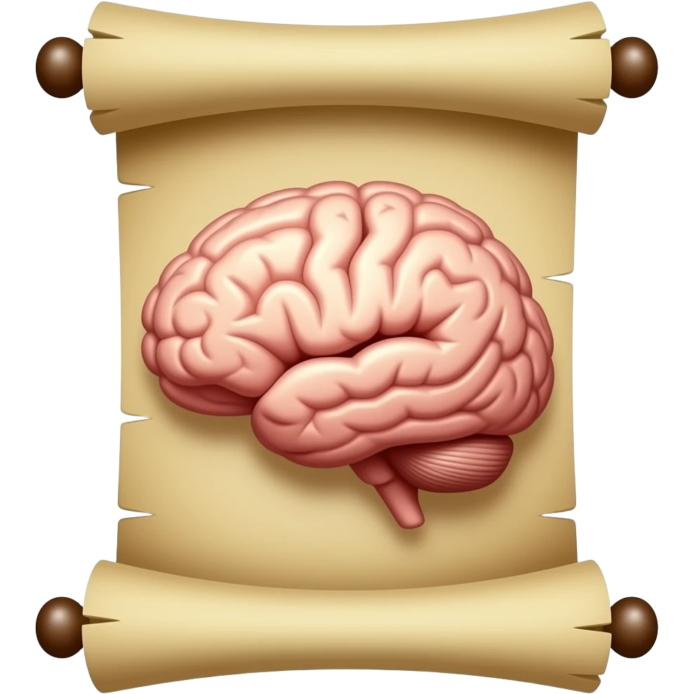 can you make an emoji where the heart shaped scroll is the base, where there is a brain on it emoji